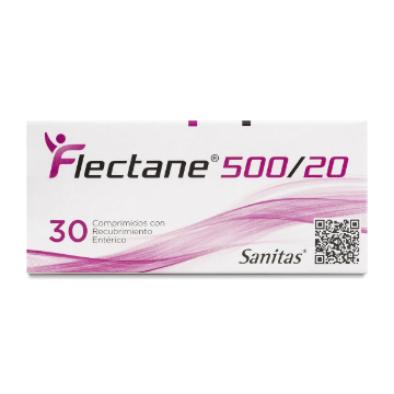 Product image of Flectane 500 / 20 mg x 30 comprimidos de recubrimiento entérico