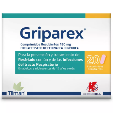 Product image of GRIPAREX 180 MG 20 COMPRIMIDOS