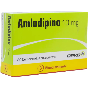 Product image of Amlodipino 10 mg x 30 comprimidos recubiertos