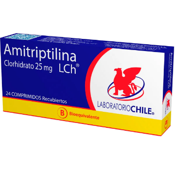 Product image of Amitriptilina Clorhidrato 25 mg x 24 comprimidos recubiertos