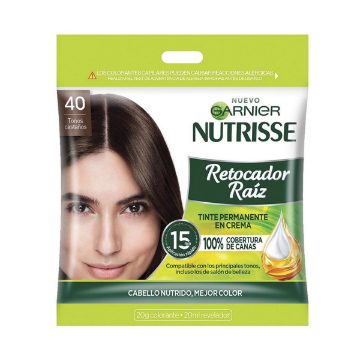 Product image of GARNIER NUTRISSE RETOCADOR RAIZ PERMANENTE 4.0 CASTAÑO CREMA 10 G.