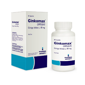 Product image of GINKOMAX 80 MG 60 CAPSULAS (GINKGO BILOBA)