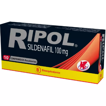 Product image of RIPOL 100 MG 10 COMPRIMIDOS RECUBIERTOS [BE] (SILDENAFIL)