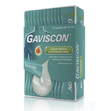 Product image of Gaviscon original sabor a menta suspensión oral 10 ml x 12 sachets