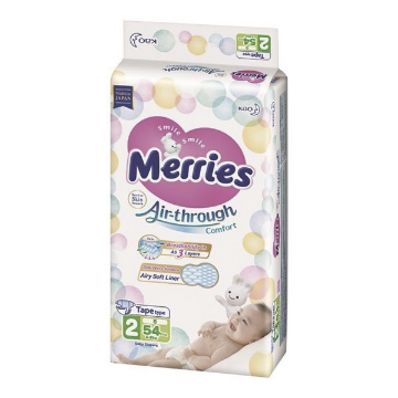 Product image of Merries Velcro Talla S Pañal 54 Unid + Toalla Conejo