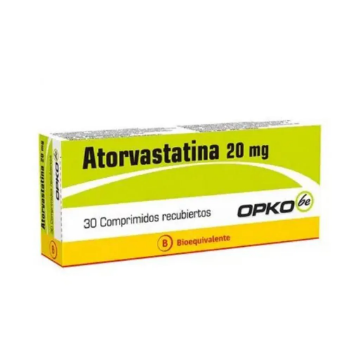 Product image of Atorvastatina 20 mg x 30 comprimidos recubiertos