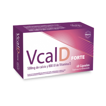 Product image of VCAL-D FORTE 60 CAPSULAS [VITALAB] (CALCIO 500 MG+ VITAMINA-D 800 U.I.)