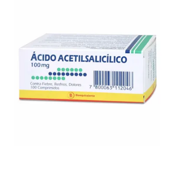 Product image of Acido acetil salicílico 100 mg x 100 comprimidos