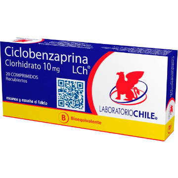 Product image of Ciclobenzaprina Clorhidrato 10 mg x 20 comprimidos recubiertos