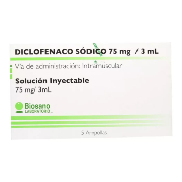 Product image of DICLOFENACO SODICO 75 MG3ML X 5 AMP AT-B-E5-CL