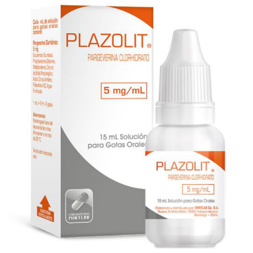 Product image of PLAZOLIT 5 MG/5ML SOLUCION ORALES PARA GOTAS 15 ML (PARGEVERINA CLORHIDRATO)