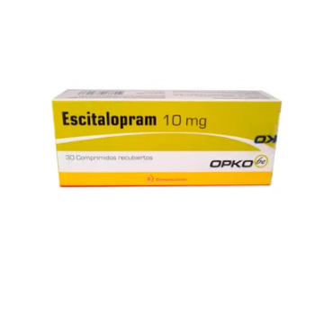 Product image of Escitalopram 10 mg x 30 comprimidos recubiertos