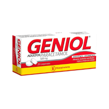 Product image of Geniol adulto 500 mg x 20 comprimidos