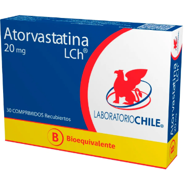 Product image of Atorvastatina 20 mg x 30 comprimidos recubiertos