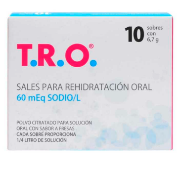 Product image of T.R.O sal de rehidratación 60 mEq x 10 sobres