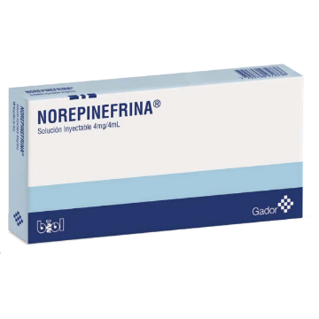 Product image of NOREPINEFRINA SOLUCION INYECTABLE 4MG/4ML X 100 FRASCO AMP.