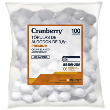 Product image of Cranberry torulas de algodón 0,5 g x 100 unidades