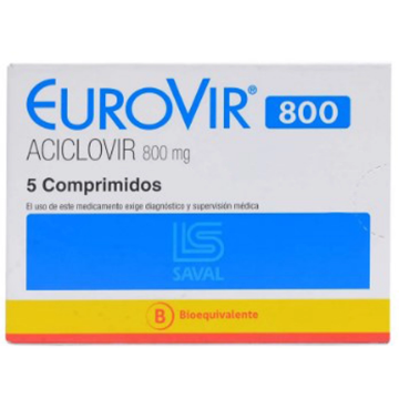 Product image of EUROVIR 800 MG X 5 COMP.