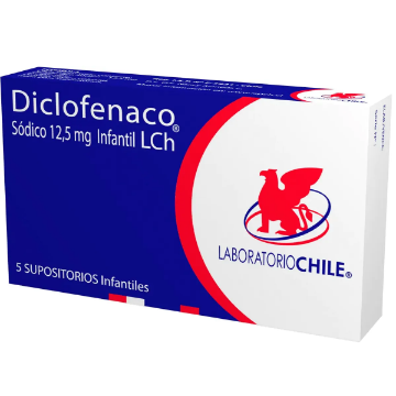 Product image of Diclofenaco supositorios 12,5 mg x 5 supositorios