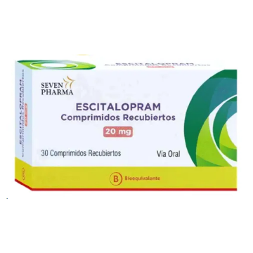 Product image of Escitalopram 20 mg x 30 comprimidos recubiertos