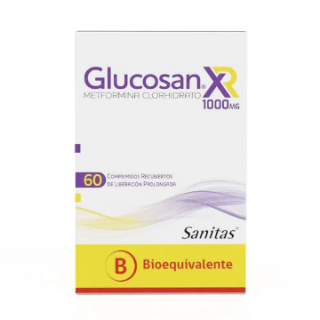 Product image of GLUCOSAN-XR 1000 MG 60 COMPRIMIDOS RECUBIERTOS LIB.PROLONGADA [BE] (METFORMINA)