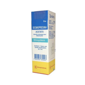 Product image of Desmopresina 10 mcg / dosis x 5 ml de solución intranasal para nebulización