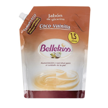 Product image of Bellekiss coco / vainilla respuesto jabón de glicerina líquido x 1500 ml