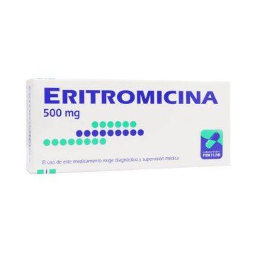 Product image of Eritromicina 500 mg x 1 comprimido recubierto