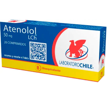 Product image of Atenolol 50 mg x 20 comprimidos