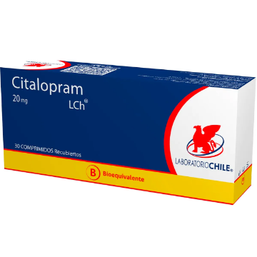 Product image of Citalopram 20 mg x 30 comprimidos recubiertos