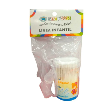 Product image of ASPIRADOR NASAL C/DEPOSITO + COTONITOS FINOS BEBE 200 UNID.