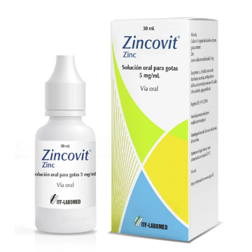 Product image of ZINCOVIT 5 MG/ML SOLUCION ORAL GOTAS 30 ML [BE] (ZINC SULFATO)