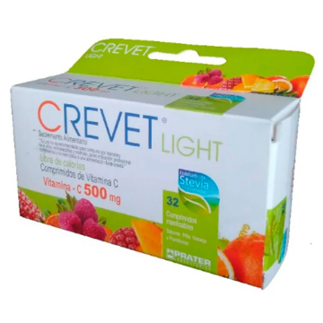 Product image of Crevet light 500 mg sabor piña, naranja y frambuesa x 32 comprimidos