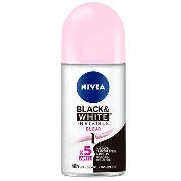 Product image of Nivea mujer desodorante roll on invisible black & white clear x 50 ml