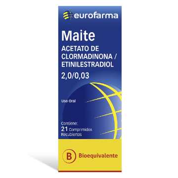 Product image of MAITE [2+0,03] MG 21 COMPRIMIDOS RECUBIERTOS [BE] (CLORMADINONA+ETINILESTRADIOL)