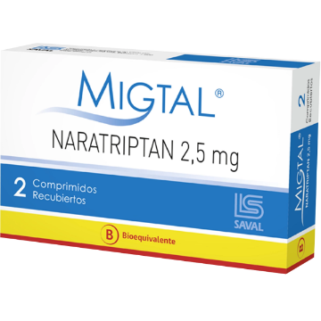 Product image of Migtal 2,5 mg x 2 comprimidos recubiertos