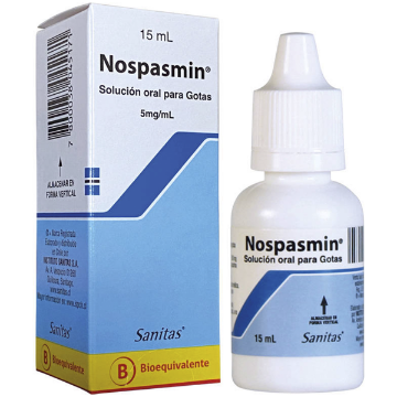 Product image of Nospasmin 5 mg / ml solución oral x 15 ml