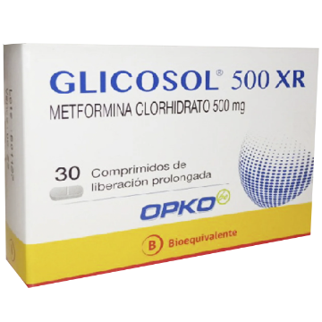 Product image of Glicosol XR 500 mg x 30 comprimidos de liberación prolongada