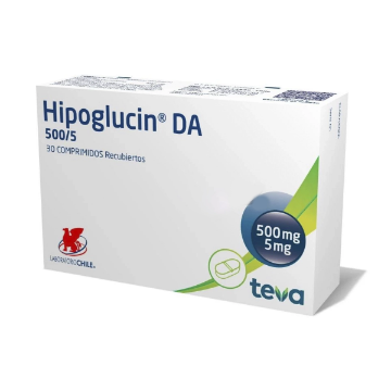 Product image of HIPOGLUCIN DA 500 MG/5 MG X 30 COMP.