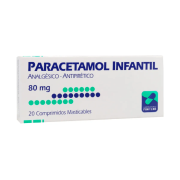 Product image of Paracetamol 80 mg x 20 comprimidos masticables