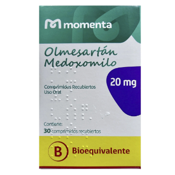 Product image of OLMESARTAN MEDOXOMILO [BE] 20 MG 30 COMPRIMIDOS RECUBIERTOS