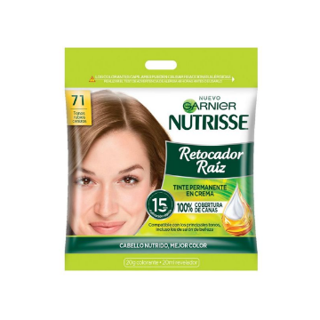 Product image of GARNIER NUTRISSE RETOCADOR RAIZ PERMANENTE 7.1 RUBIO CENIZA CREMA 10 G.