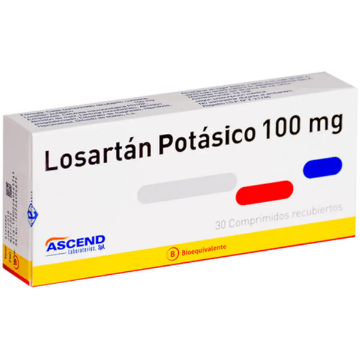 Product image of Losartan 100 mg x 30 comprimidos recubiertos