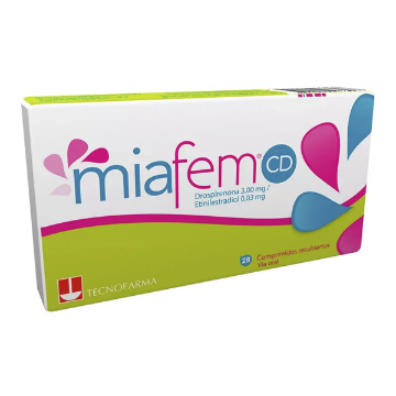 Product image of MIAFEM-CD 28 COMPRIMIDOS RECUBIERTOS (DROSPIRENONA+ETINILESTRADIOL)