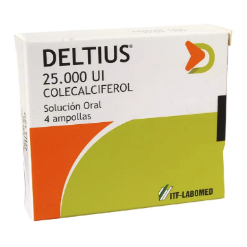 Product image of Deltius 25000 U.I solución oral x 4 ampollas bebibles