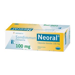 Product image of SANDIMMUN NEORAL 100 MG X 50 CAPS.