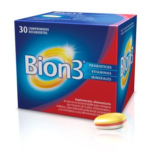 BION3 CON VITAMINAS, MINERALES Y PROBIÓTICOS POR 30 COMP. REC