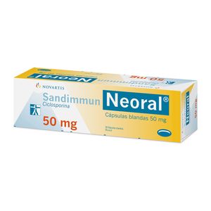 Product image of SANDIMMUN NEORAL 50 MG X 50 CAPS.