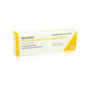 Product image of BEMFOLA SOLUCION INYECTABLE 75 UI / 0.125 ML