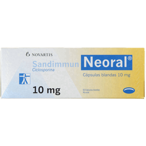 Product image of SANDIMMUN NEORAL 10 MG X 60 CAPS.